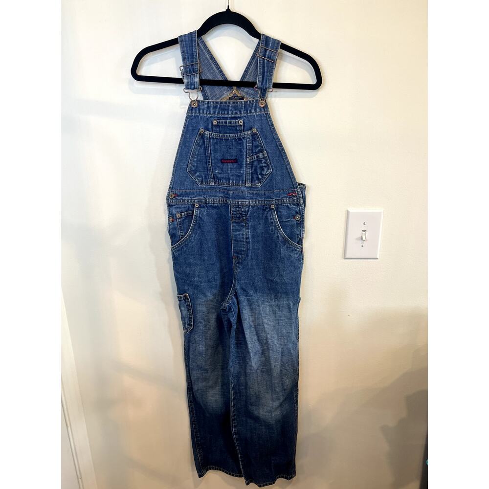 Route 66 Denim Overalls Size 10 Vintage Style Carpenter Wide Leg Dungarees